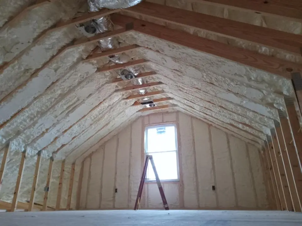 Spray foam roofing application for Crawl Space Insulation project in McFarland